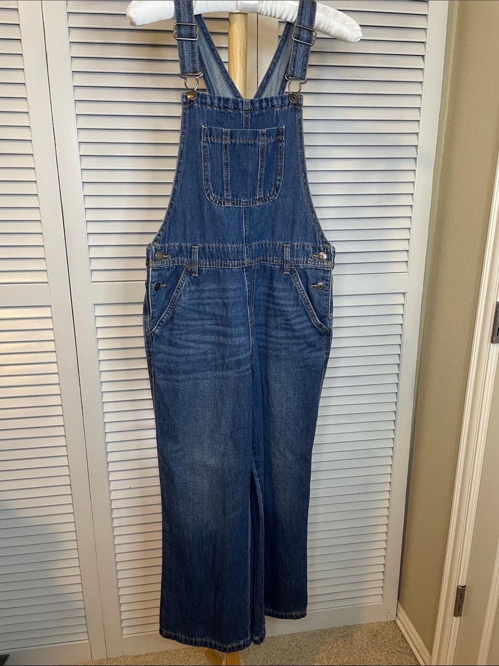 Cat & Jack Girls Blue Denim Overalls - Classic Bib Style - Sz XL (14)